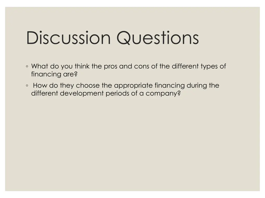 discussion questions