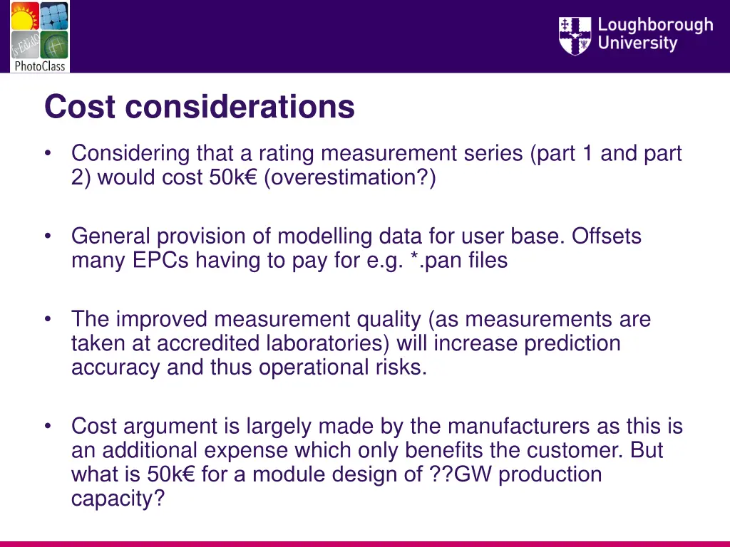 cost considerations