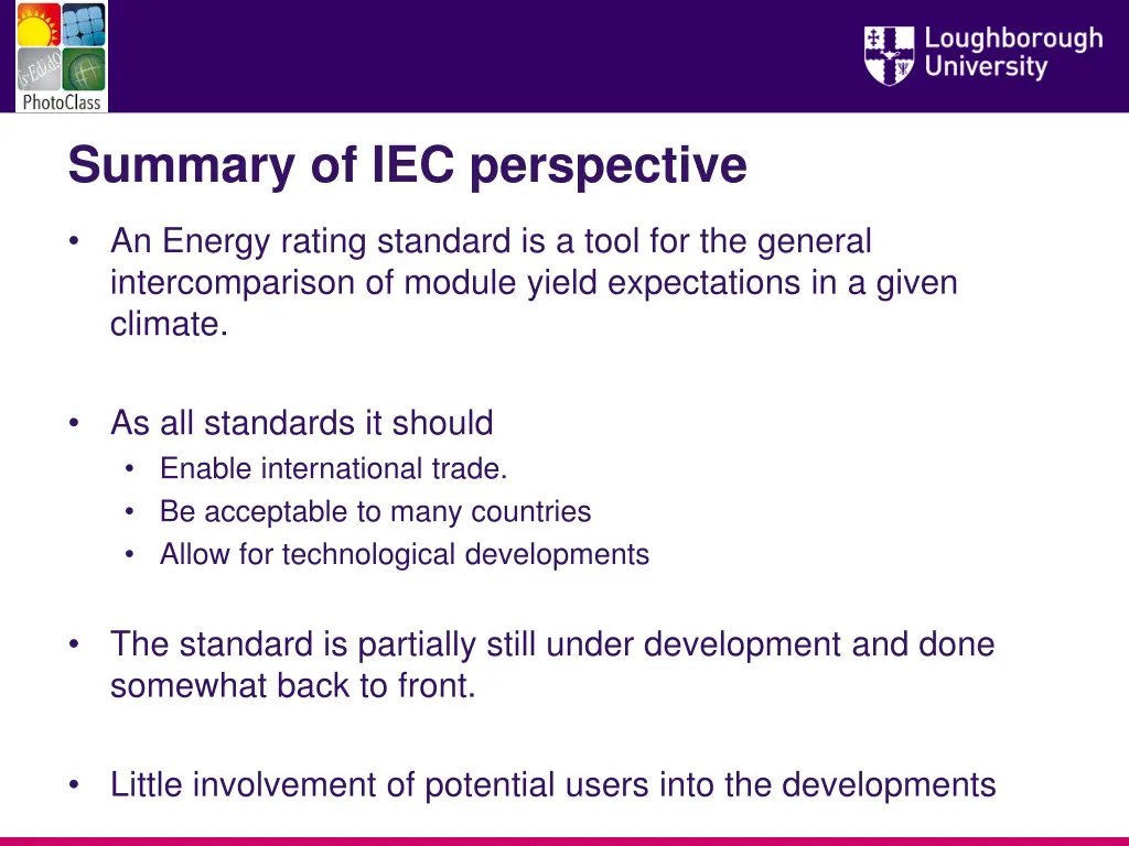 summary of iec perspective