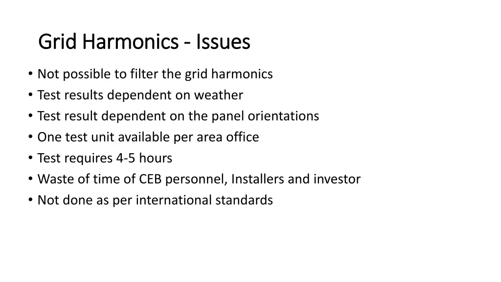 grid harmonics grid harmonics issues