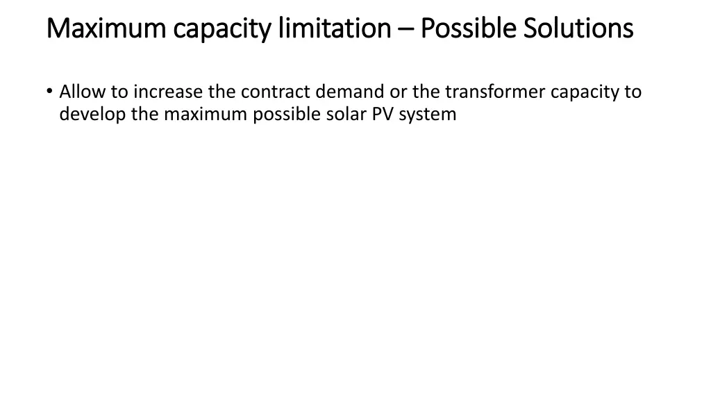 maximum capacity limitation maximum capacity
