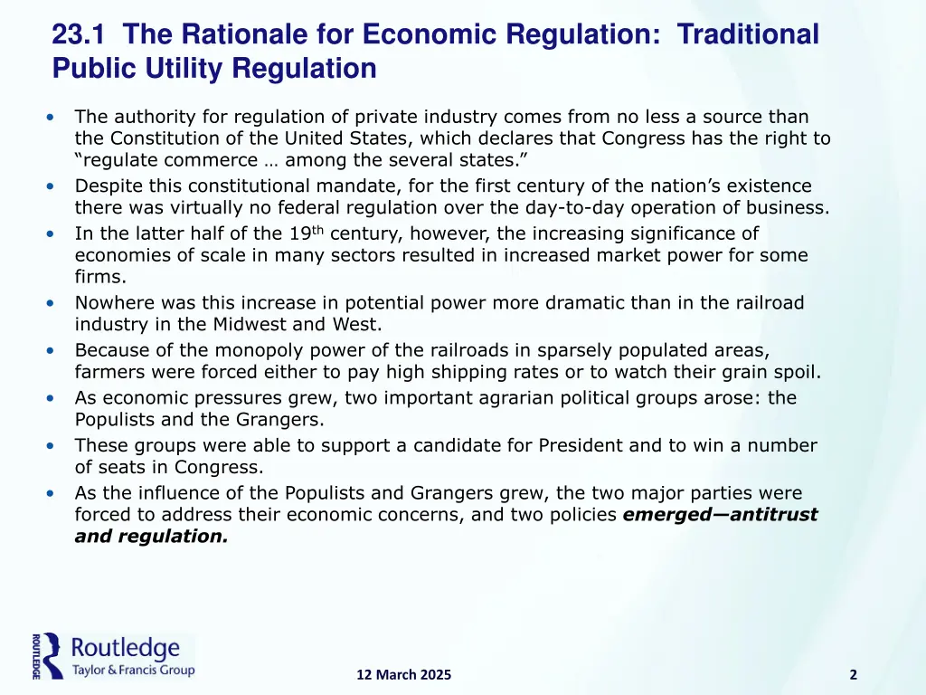 23 1 the rationale for economic regulation