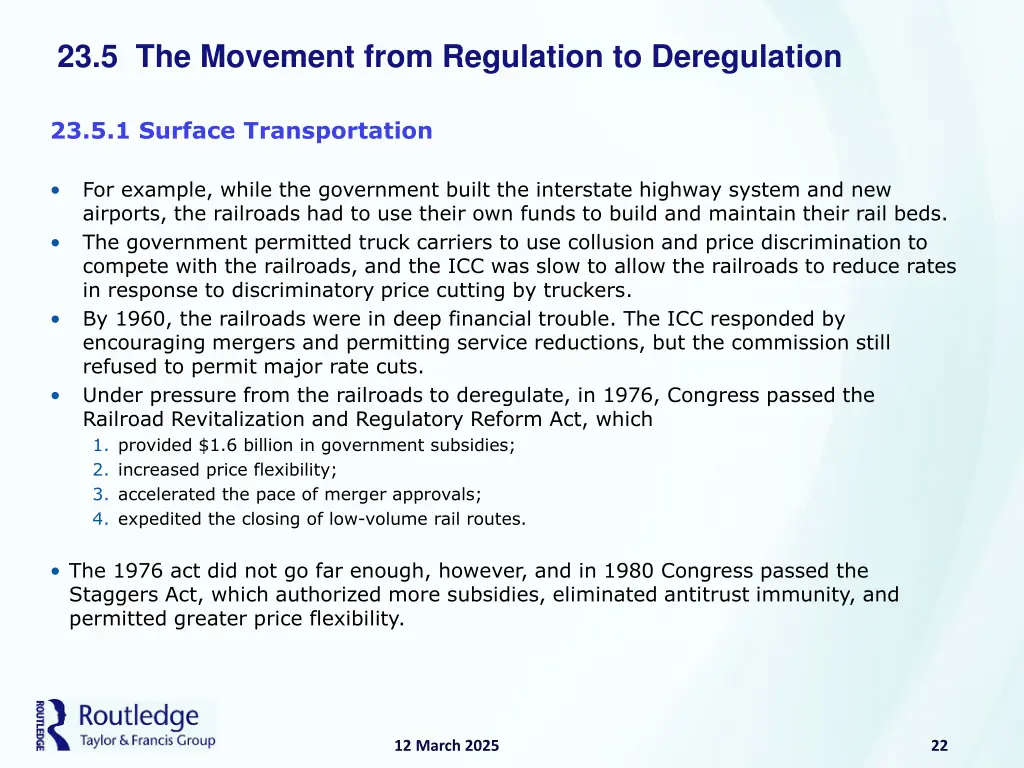 23 5 the movement from regulation to deregulation 1