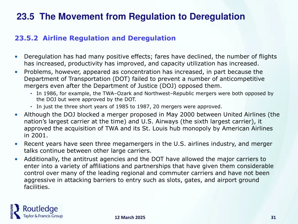 23 5 the movement from regulation to deregulation 10