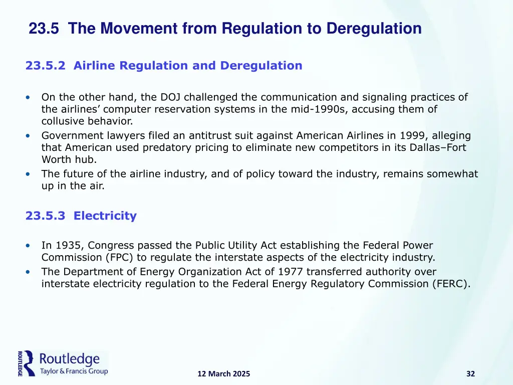 23 5 the movement from regulation to deregulation 11