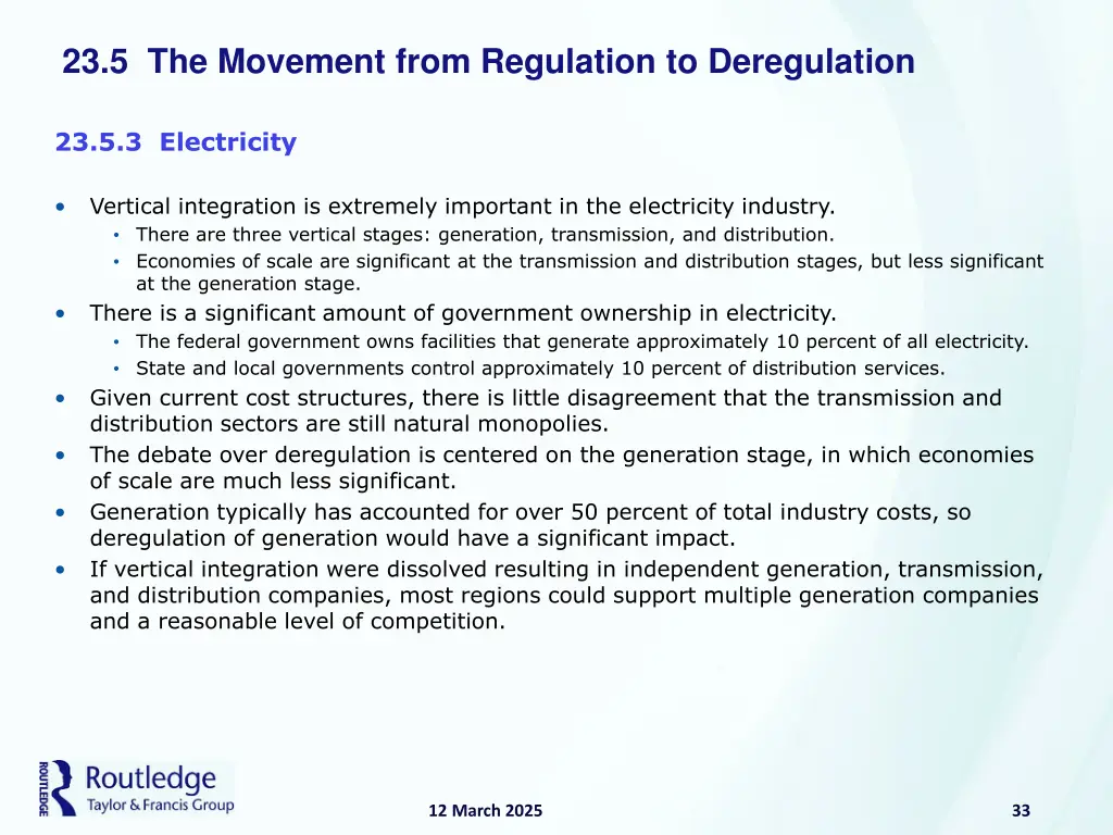 23 5 the movement from regulation to deregulation 12