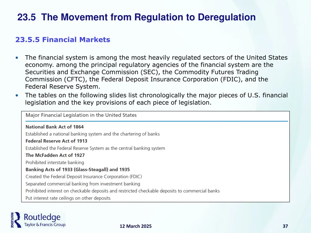 23 5 the movement from regulation to deregulation 16