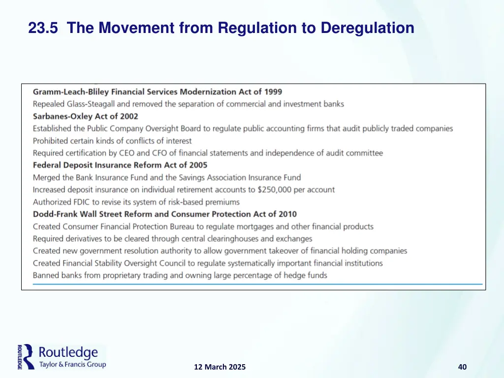 23 5 the movement from regulation to deregulation 19