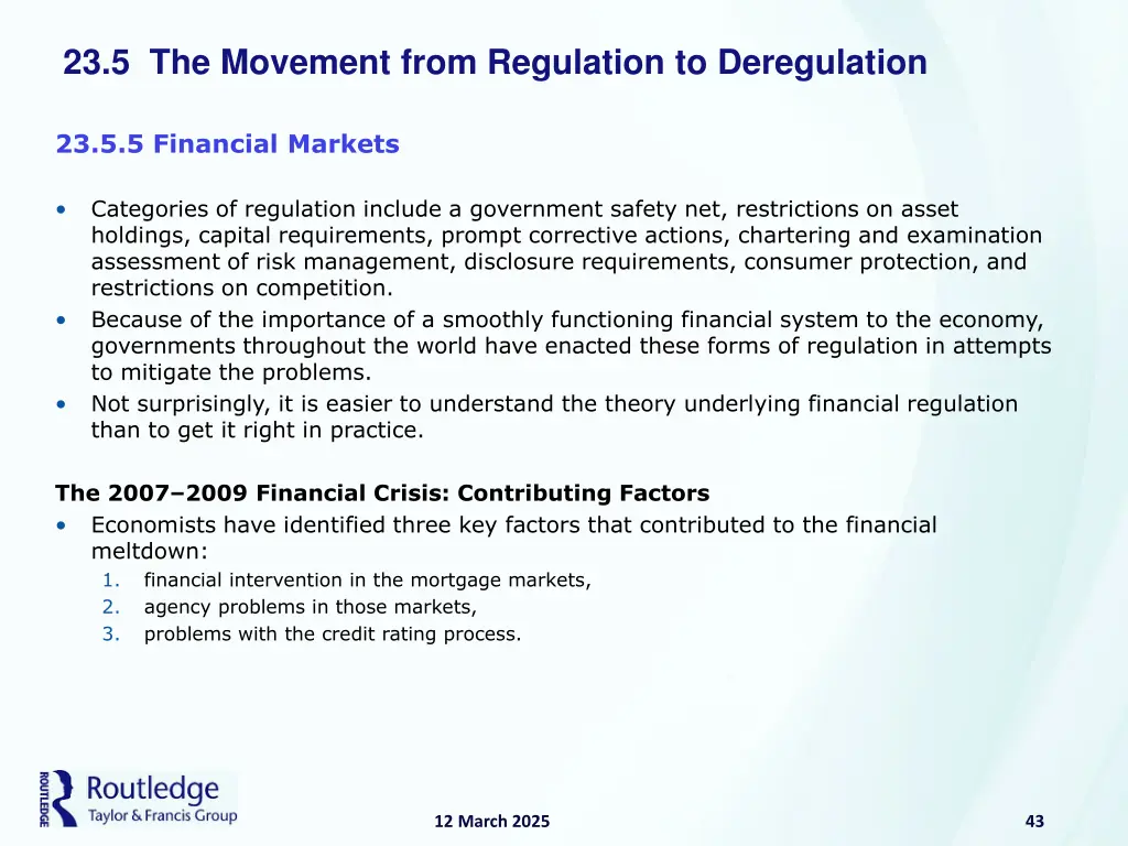 23 5 the movement from regulation to deregulation 22