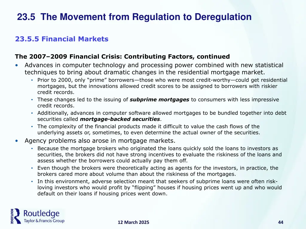 23 5 the movement from regulation to deregulation 23
