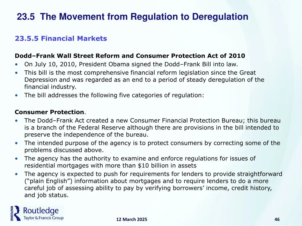 23 5 the movement from regulation to deregulation 25