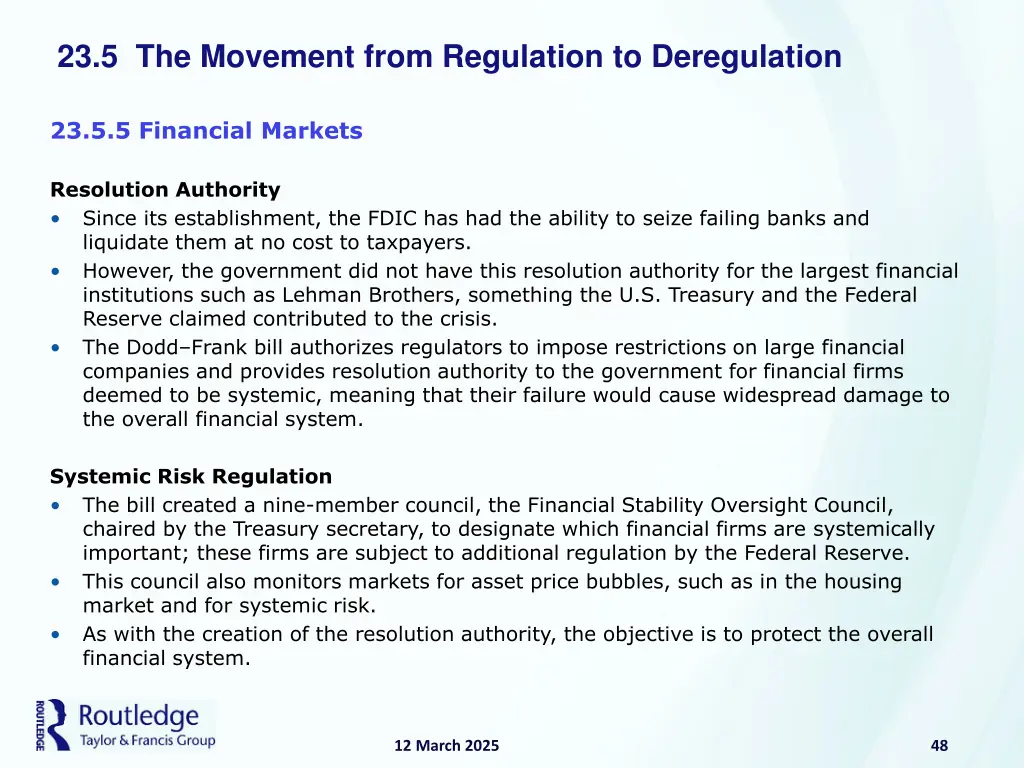 23 5 the movement from regulation to deregulation 27