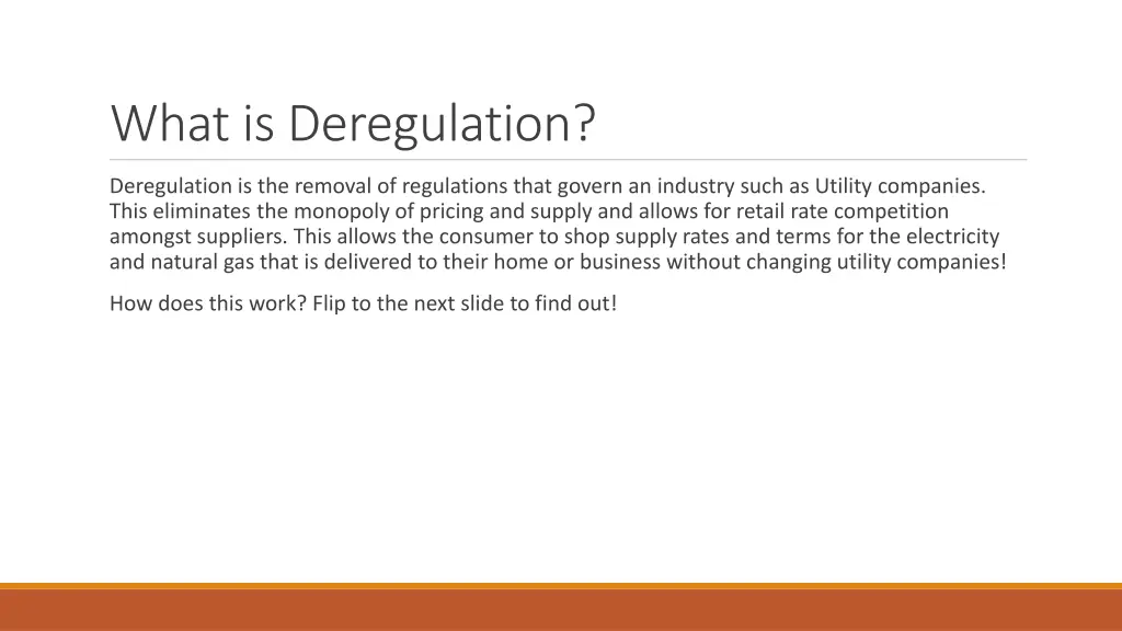 what is deregulation