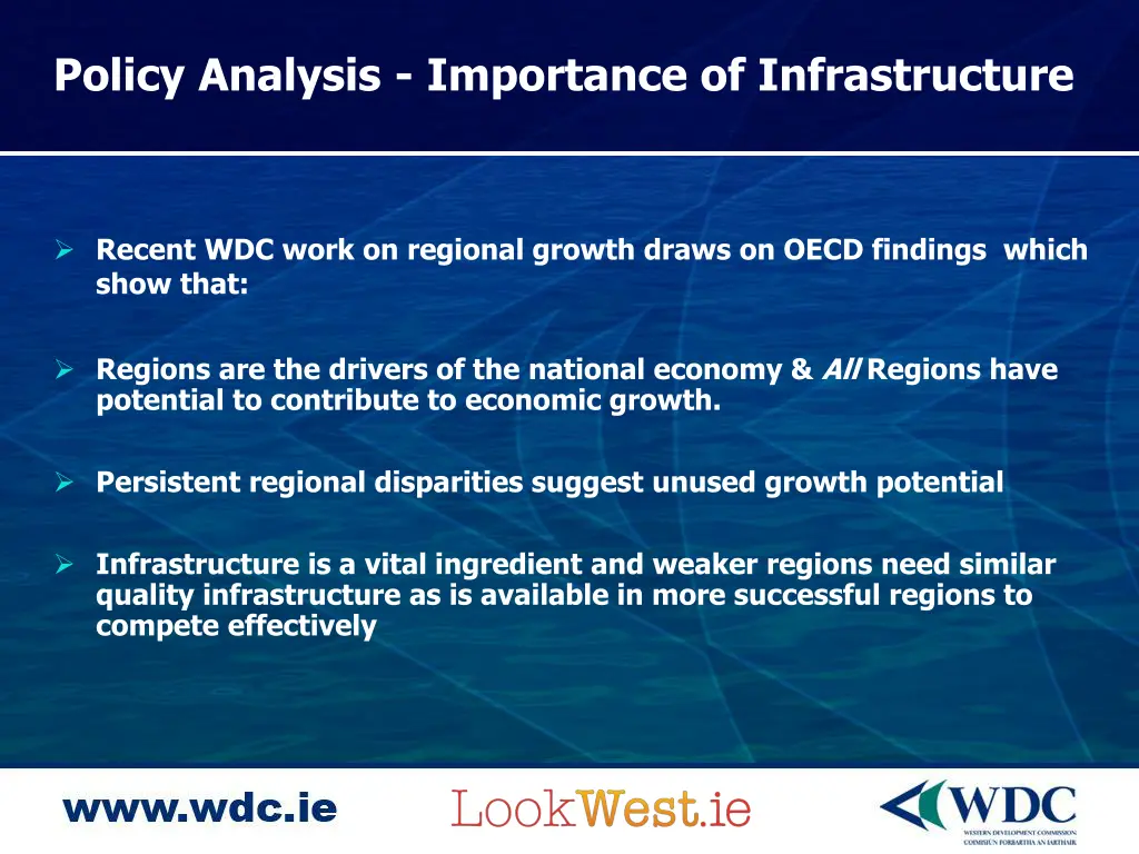 policy analysis importance of infrastructure