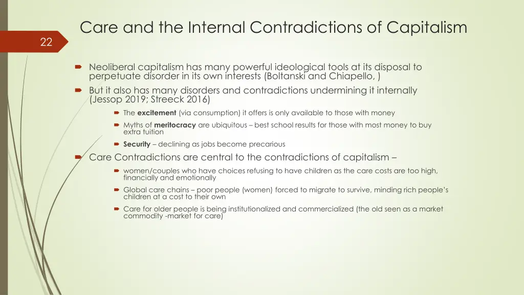 care and the internal contradictions of capitalism