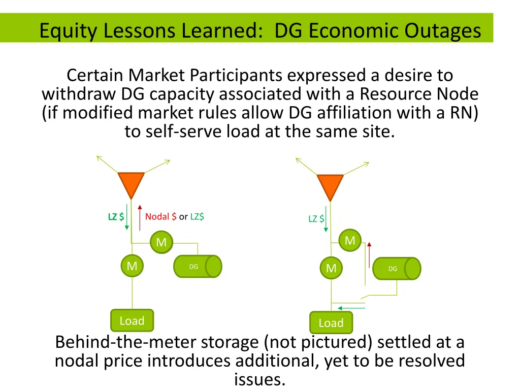 equity lessons learned dg economic outages