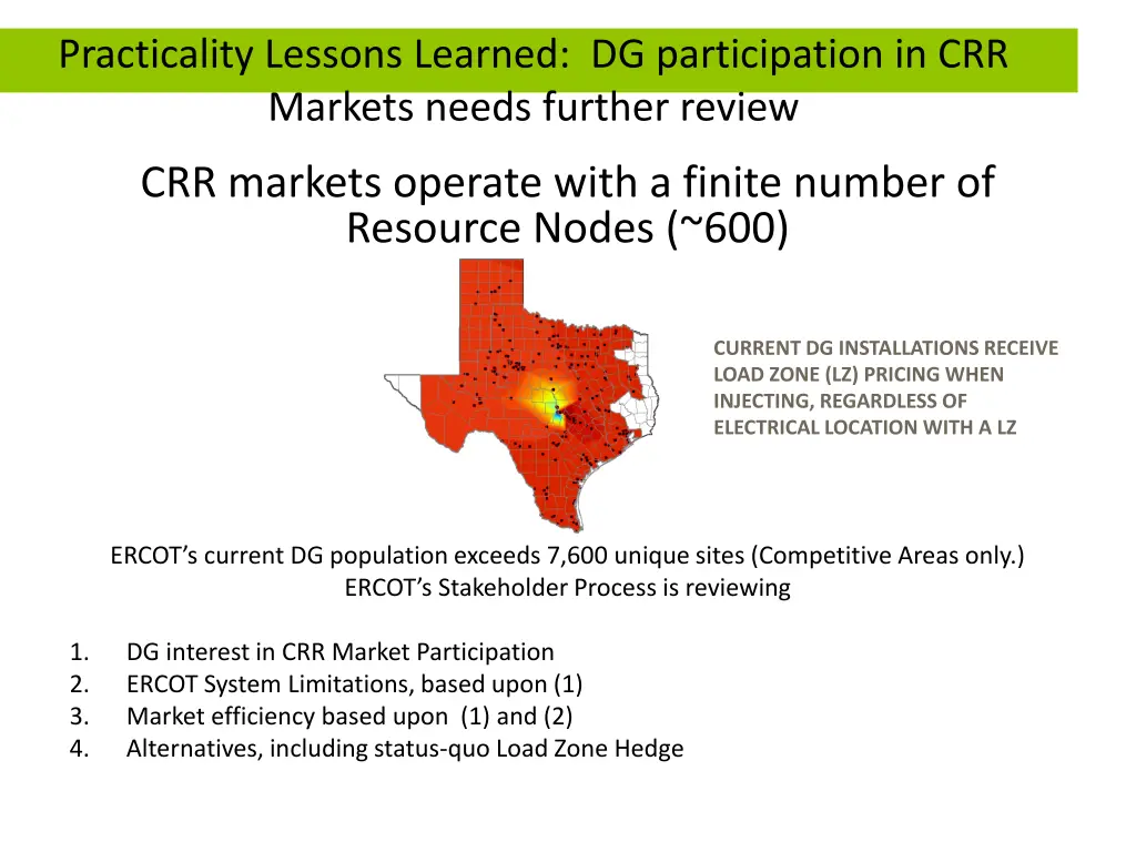 practicality lessons learned dg participation