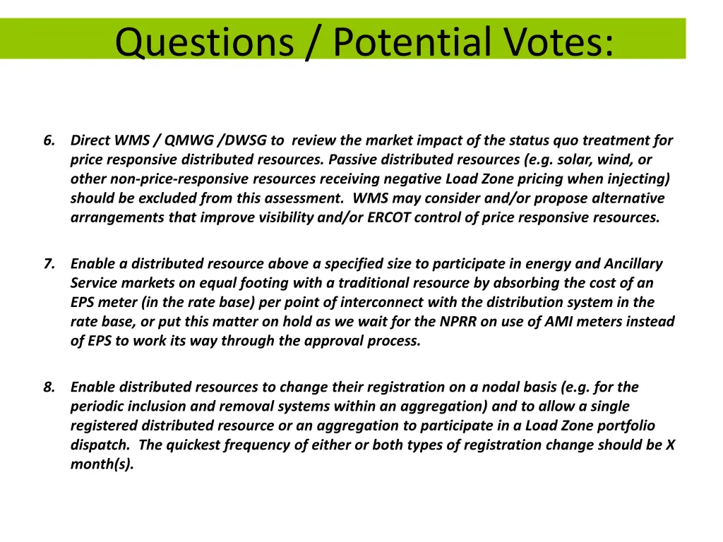 questions potential votes 2