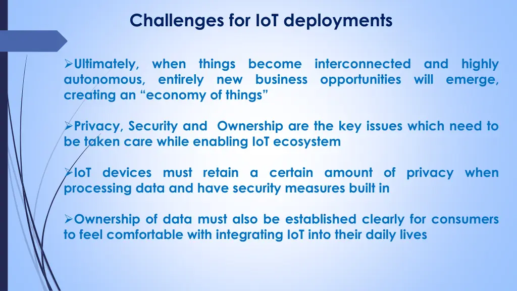 challenges for iot deployments