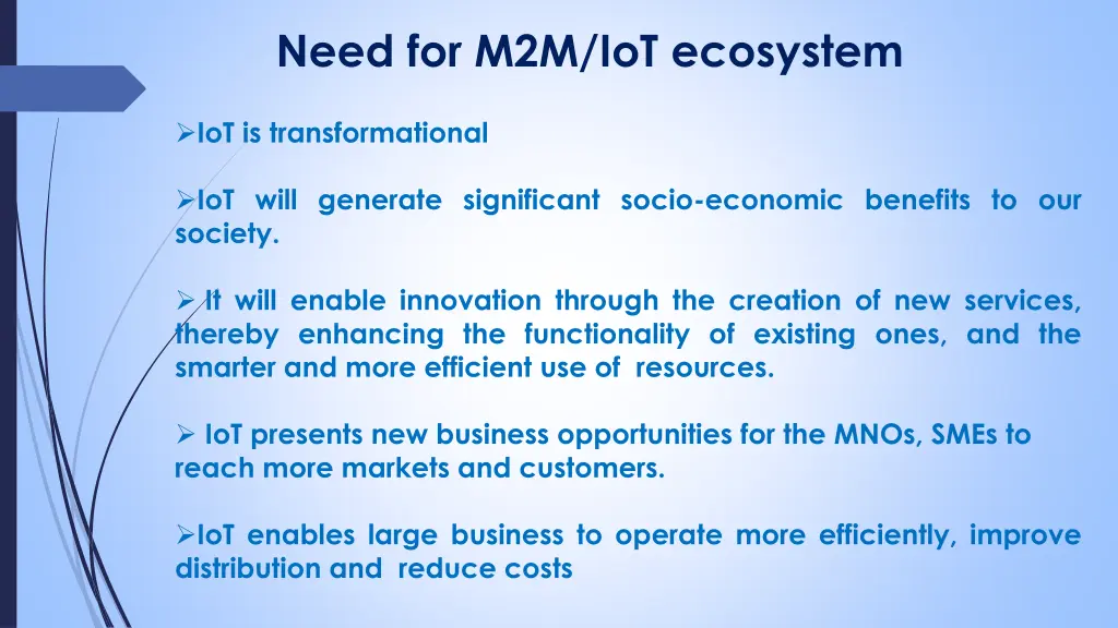 need for m2m iot ecosystem