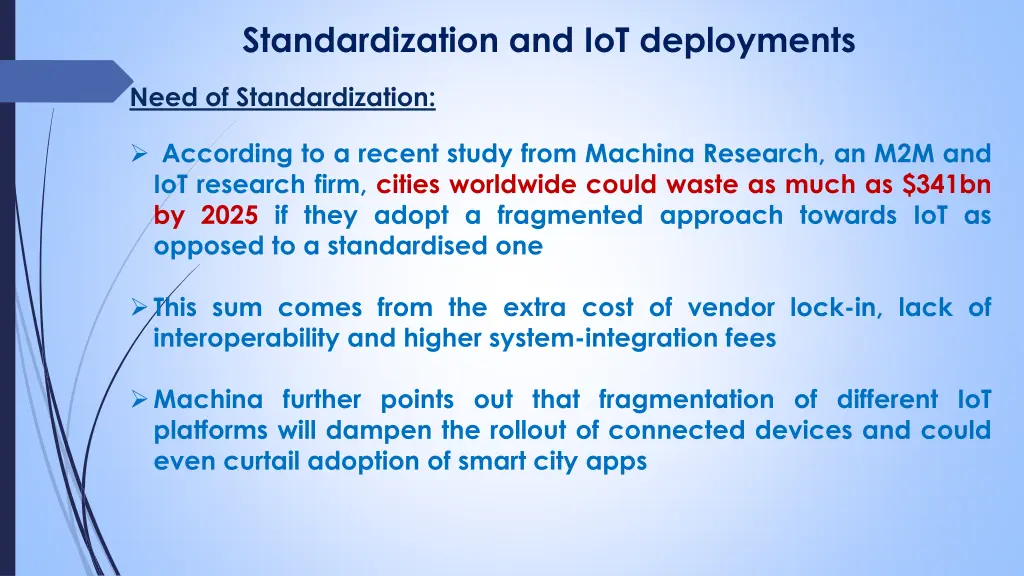 standardization and iot deployments