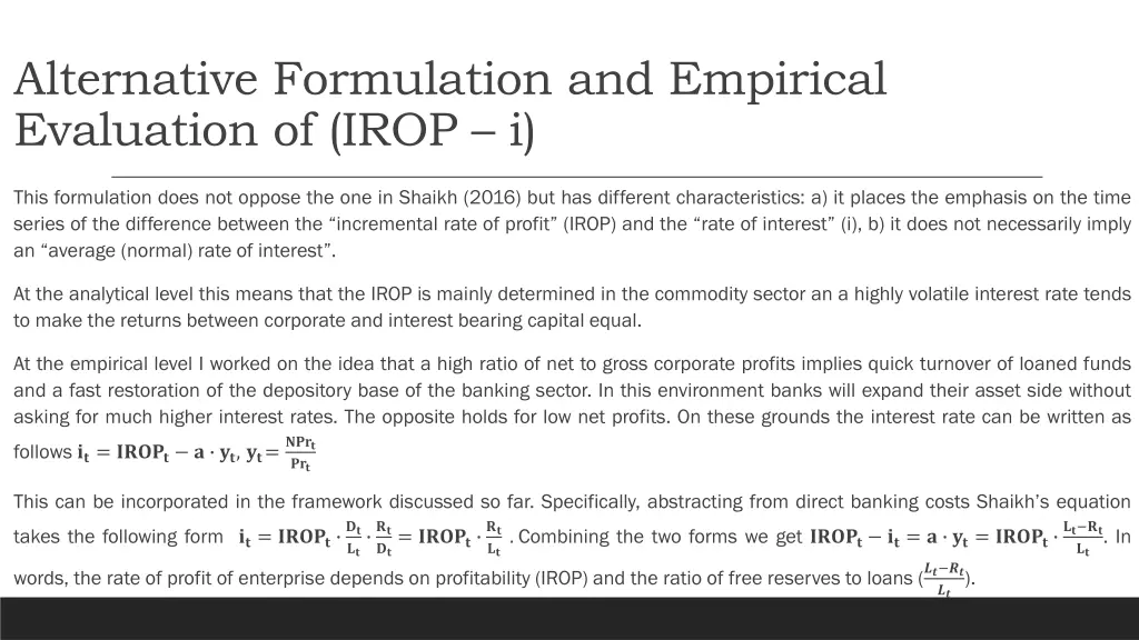 alternative formulation and empirical evaluation