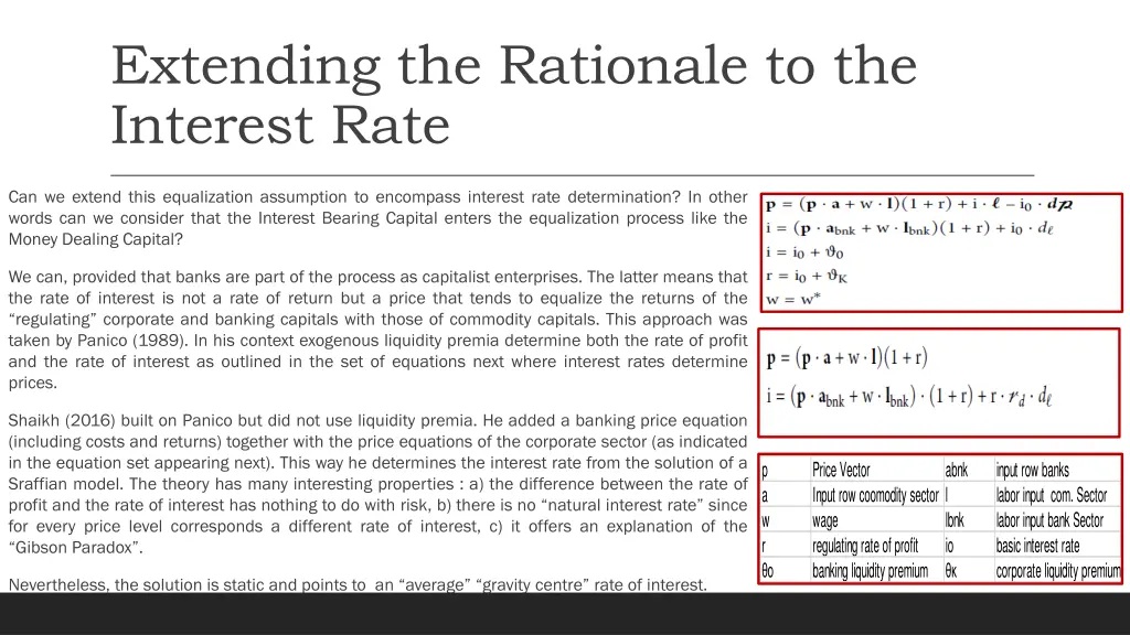 extending the rationale to the interest rate