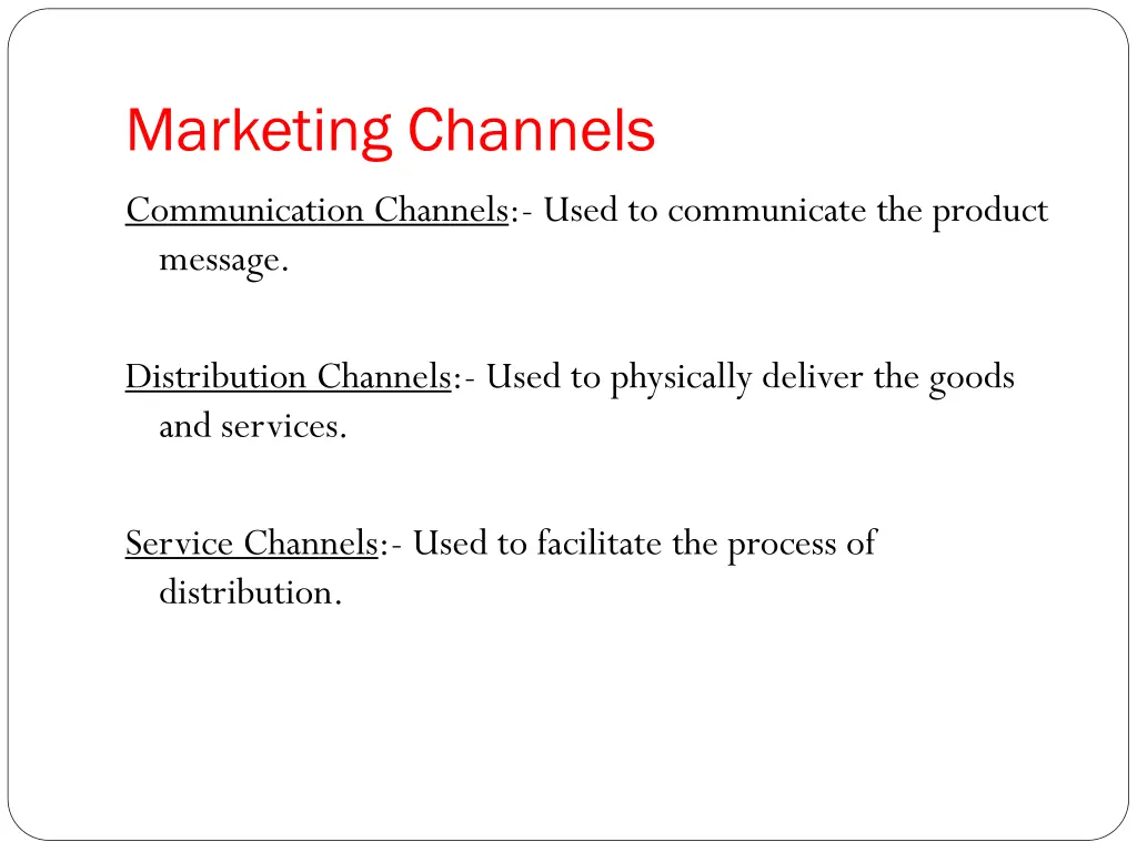 marketing channels