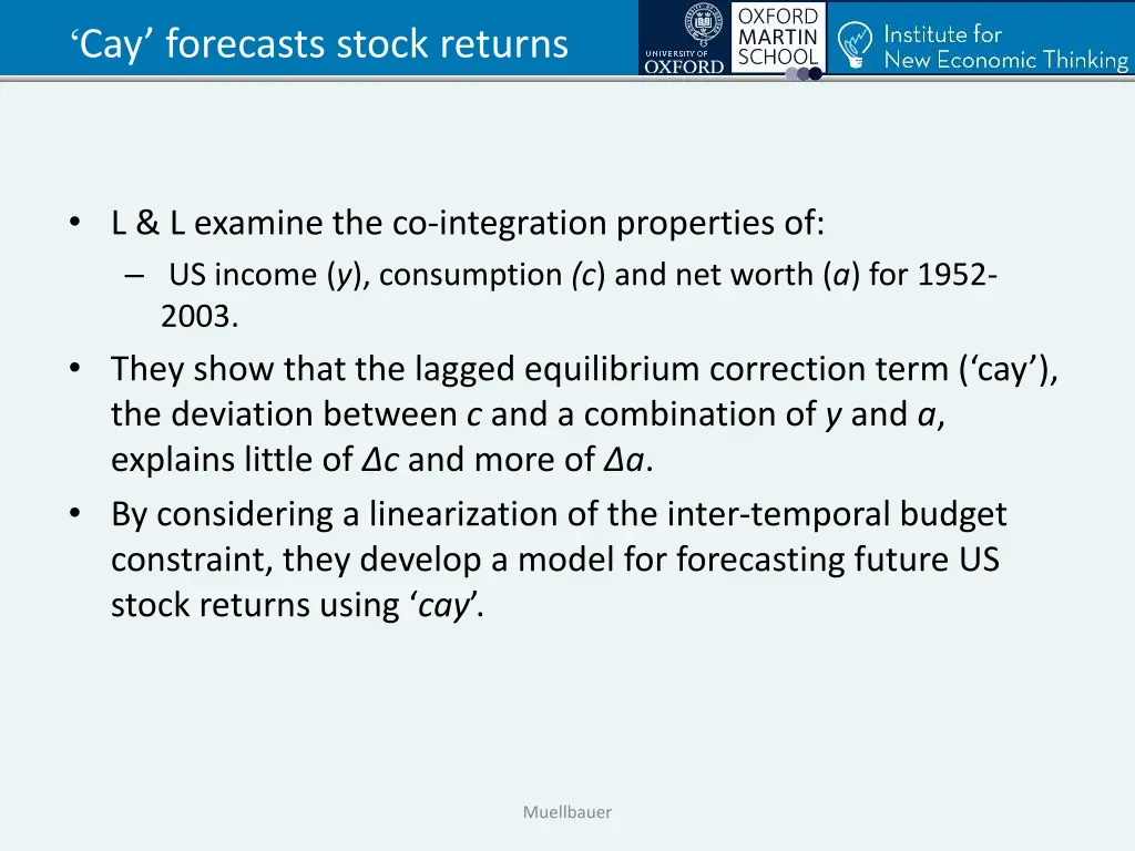 cay forecasts stock returns