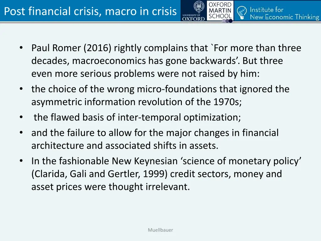 post financial crisis macro in crisis