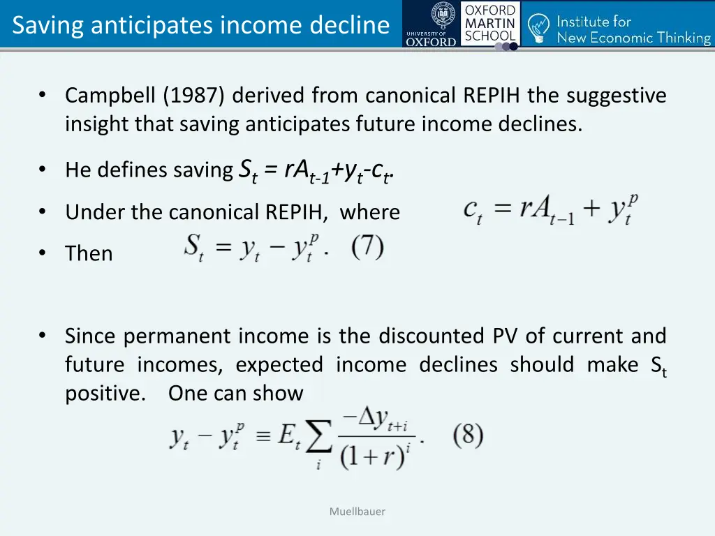 saving anticipates income decline