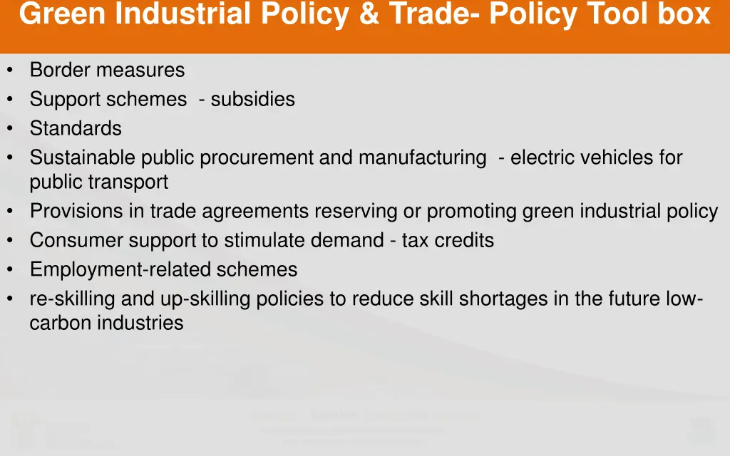 green industrial policy trade policy tool box