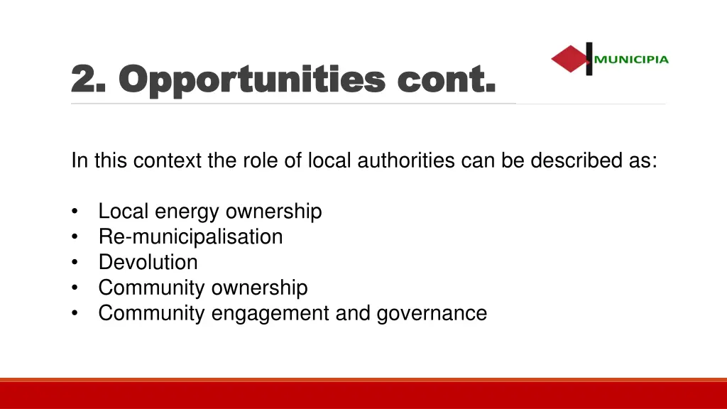 2 opportunities cont 2 opportunities cont