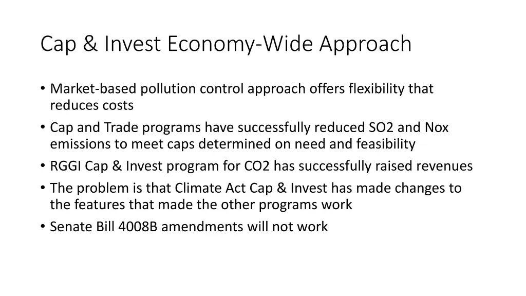 cap invest economy wide approach