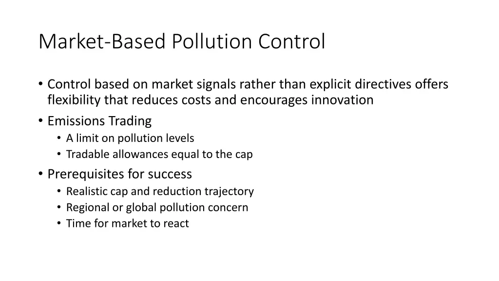 market based pollution control
