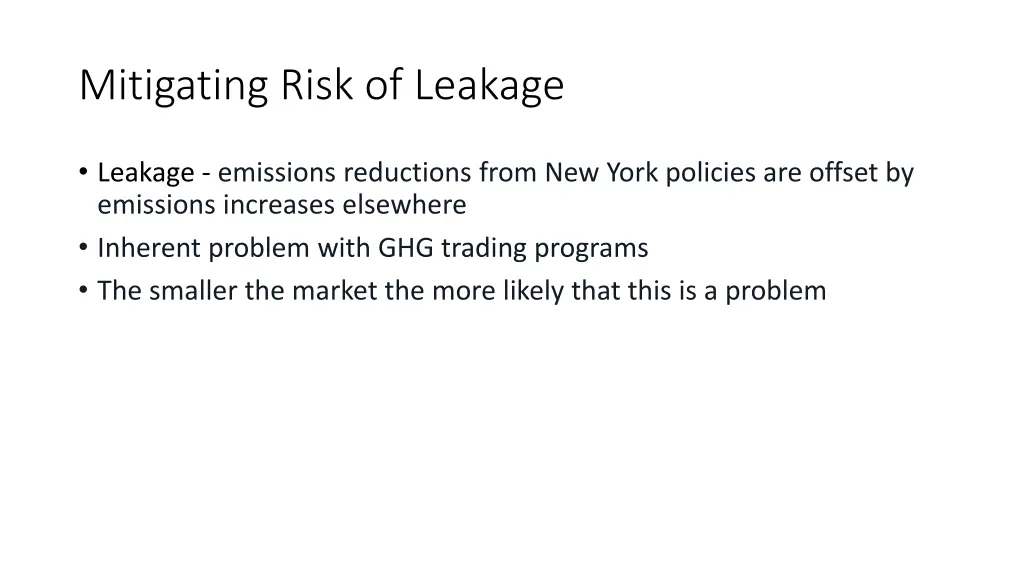 mitigating risk of leakage