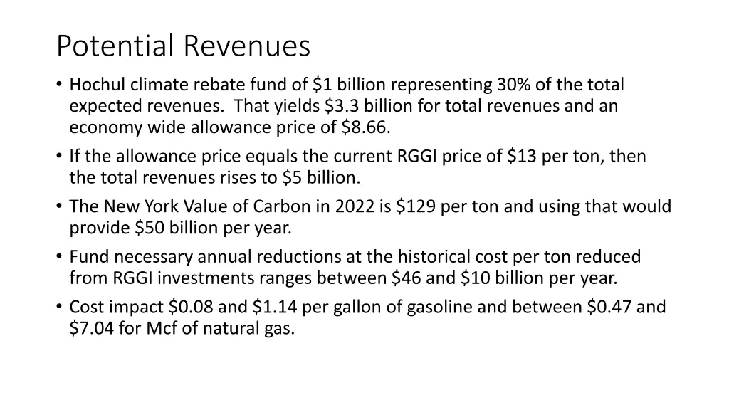 potential revenues hochul climate rebate fund