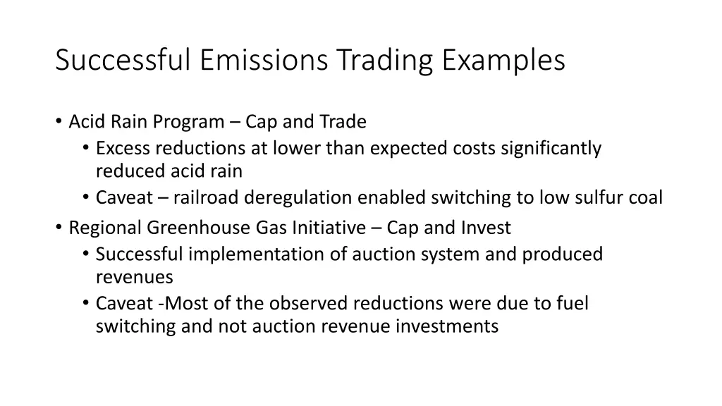 successful emissions trading examples