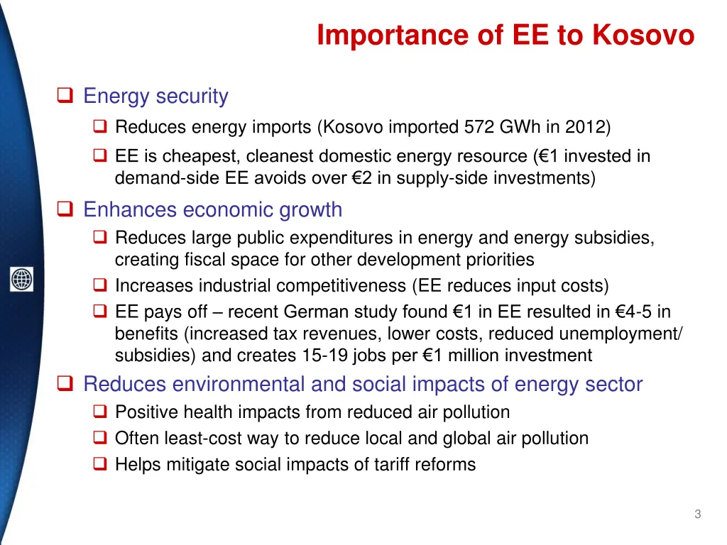 importance of ee to kosovo
