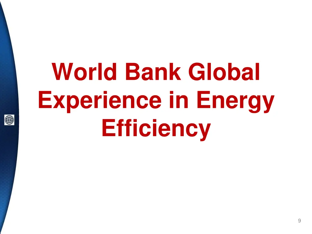 world bank global experience in energy efficiency