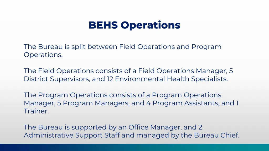behs operations