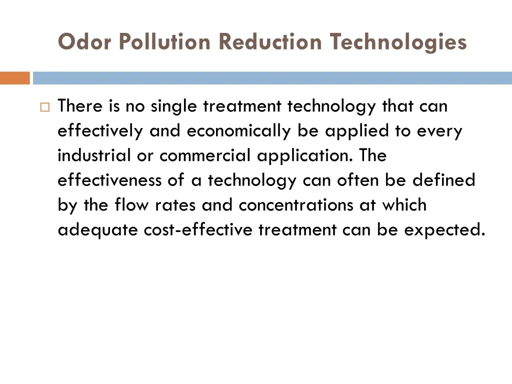 odor pollution reduction technologies