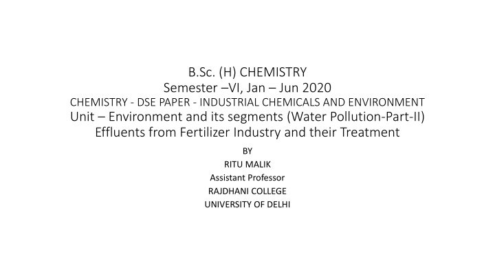b sc h chemistry semester vi jan jun 2020