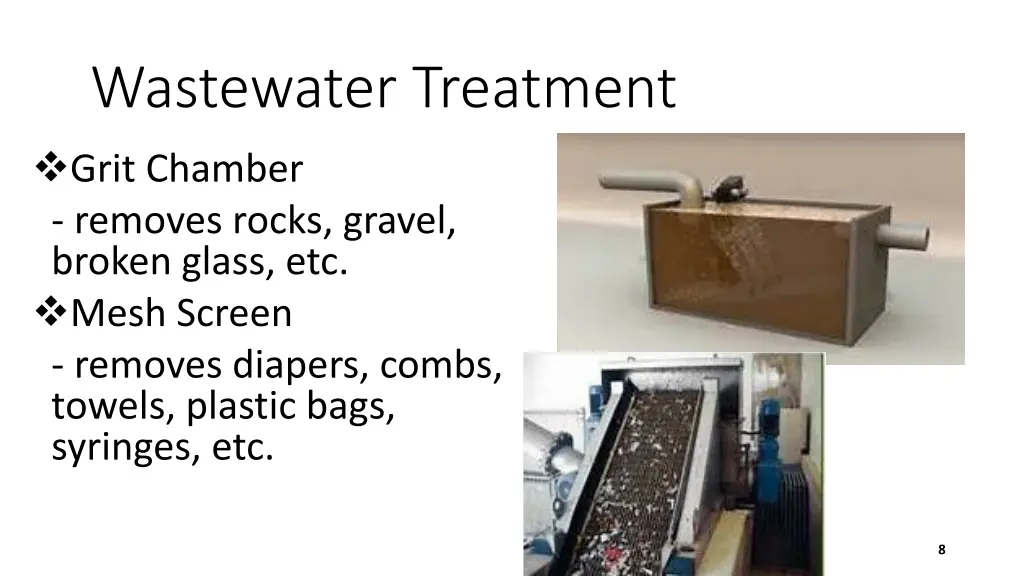 wastewater treatment grit chamber removes rocks