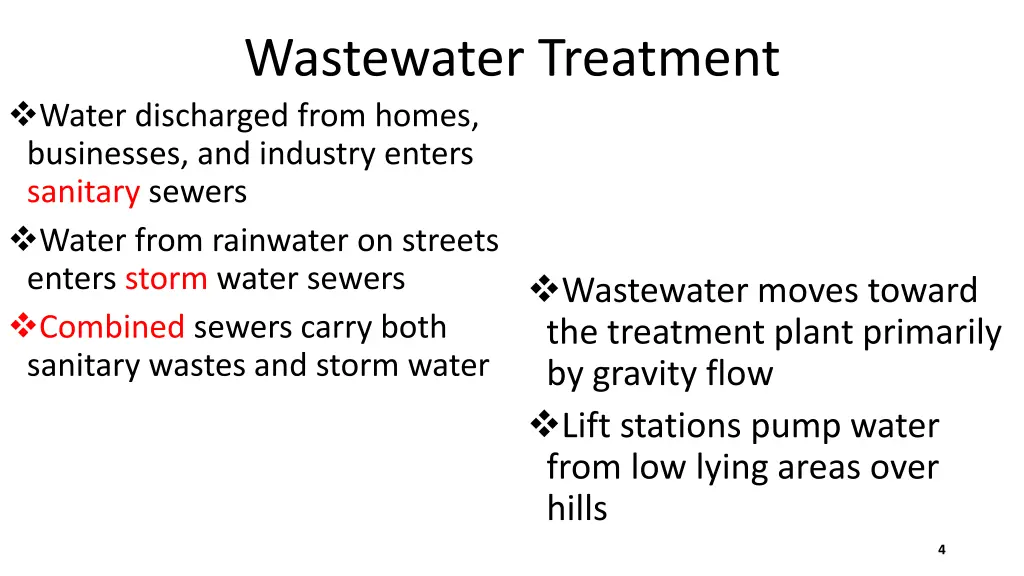 wastewater treatment water discharged from homes