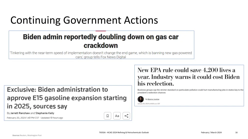 continuing government actions