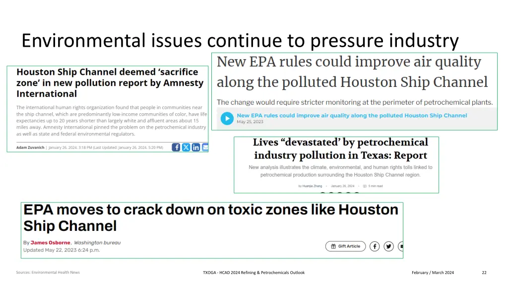 environmental issues continue to pressure industry