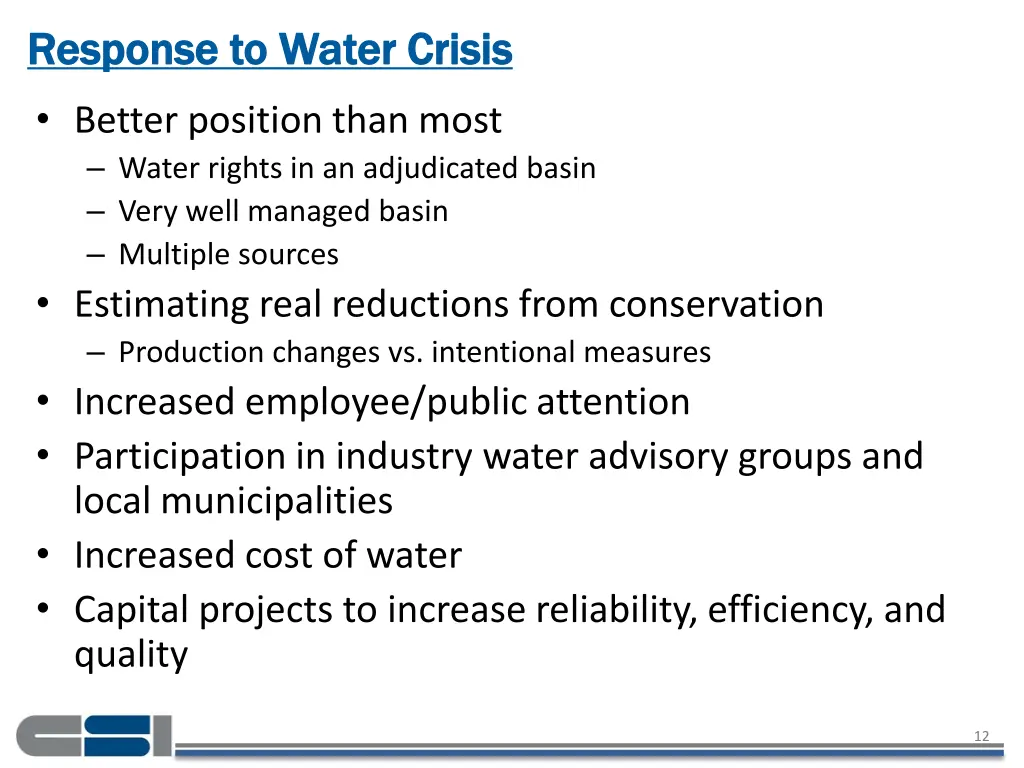 response to water crisis response to water crisis