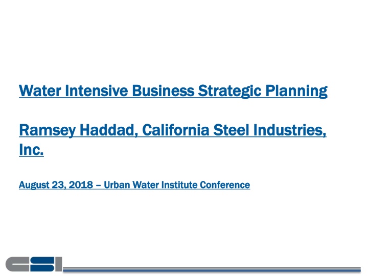 water water intensive business strategic