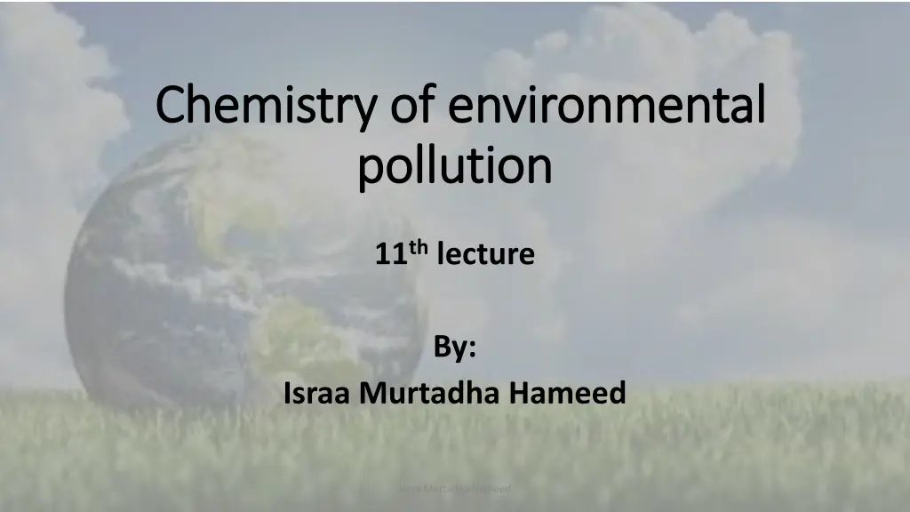 chemistry of environmental chemistry